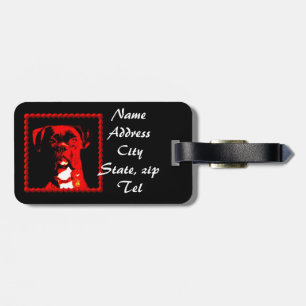 Boxer dog luggage tag