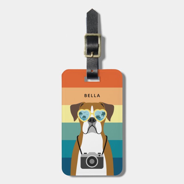 Boxer Dog Luggage Tags (Front Vertical)
