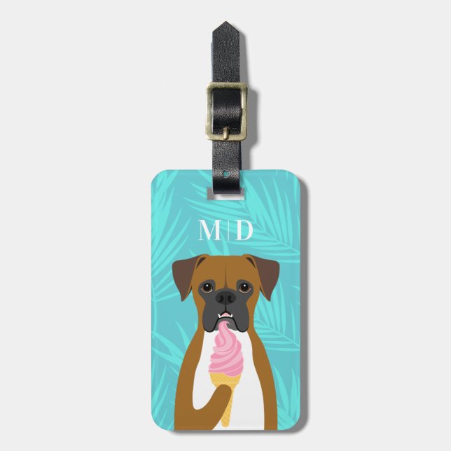 Boxer Dog Luggage Tags (Front Vertical)