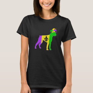 Boxer Dog Mardi Gras Carnivals Funny Puppy Jester T-Shirt
