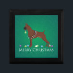 Boxer Dog Merry Christmas Design Gift Box<br><div class="desc">Boxer dog Christmas design. This silhouette can also represent: Boxer,  German Deutscher,  Banter,  Bulldogge,  Bulldog,  Brabanter,  Bullenbeiser,  Portugese Pointer,  Perdigueiro Portugues,  Portuguese Pointing Dog,  hound,  bull baiting,  working dog,  guard dog,  guardian,  fawn,  brindle,  brachycephalic,  stocky,  muscular,  powerful,  service dog,  therapy dog,  mastiff,  American Bulldog,  Continental Bulldog</div>