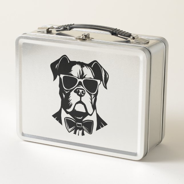 Boxer Dog Metal Lunch Box (Front)