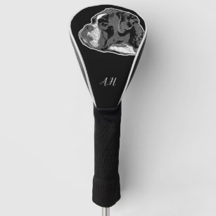 Boxer dog monogrammed golf head cover