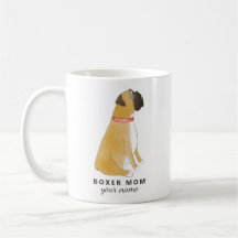 Boxer Dog mug Custom Boxer dog white name Mug