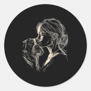 Boxer dog mum cute boxer dog lover mother's day  classic round sticker