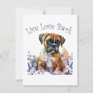 Boxer Dog Mum Floral Card
