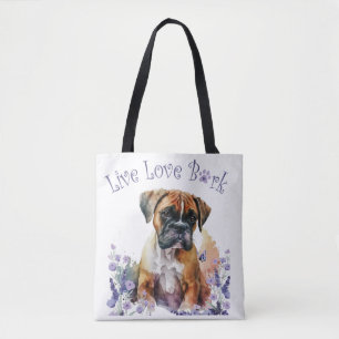 Boxer Dog Mum Floral Tote Bag
