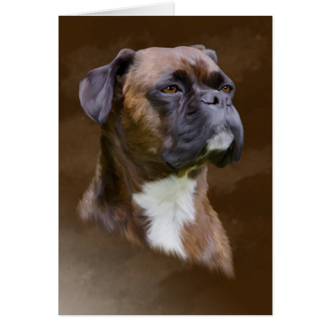 Boxer Dog Oil Painting Art Portrait (Front)