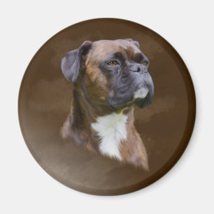 Boxer Dog Oil Painting Art Portrait Magnet