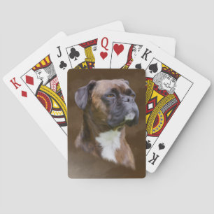 Boxer Dog Oil Painting Art Portrait Playing Cards