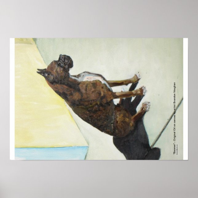 boxer dog oil painting poster (Front)