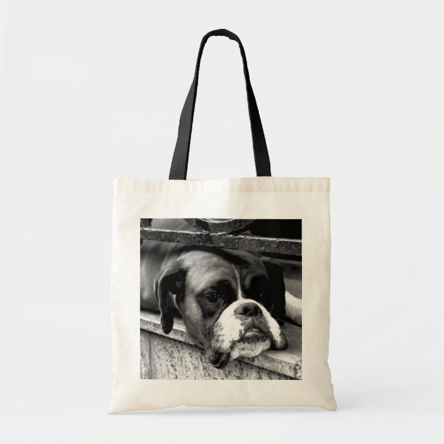 Boxer Dog On Windowsill btcn Tote Bag (Front)