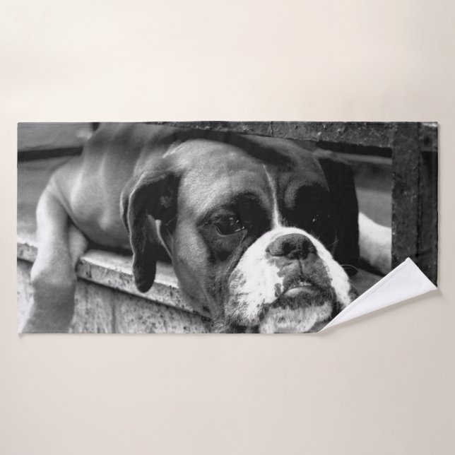 Boxer Dog On Windowsill btcna Bath Towel Set (Bath Towel)
