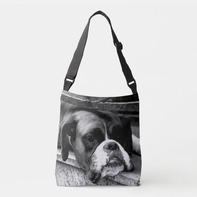 Boxer Dog On Windowsill cbbcnm Crossbody Bag (Front)