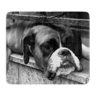 Boxer Dog On Windowsill cbcnm Cutting Board