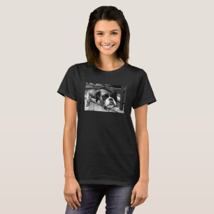 Boxer Dog On Windowsill clocn T-Shirt