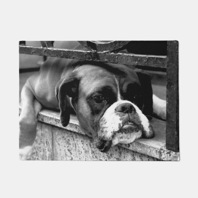 Boxer Dog On Windowsill dmm Doormat (Front)