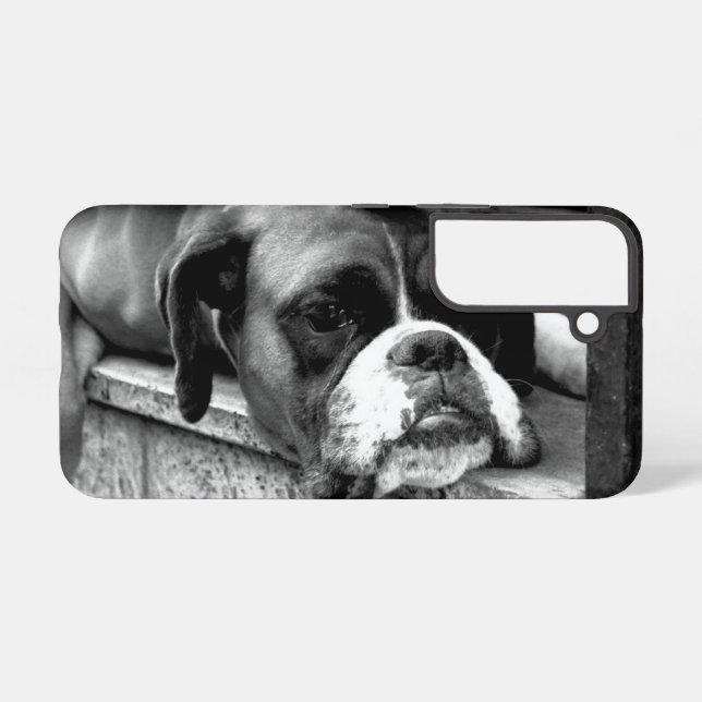 Boxer Dog On Windowsill sgcna Samsung Galaxy S22 Case (Back Horizontal)