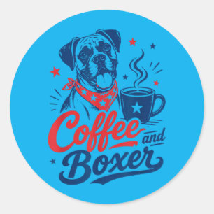 Boxer Dog Owner Mum Dad Pet Lover Men Women Coffee Classic Round Sticker