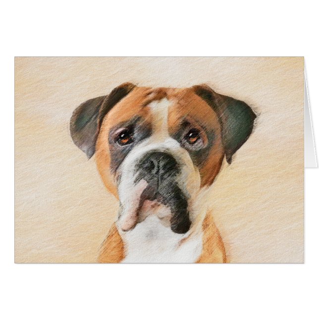 Boxer Dog Painting Uncropped Original Animal Art (Front Horizontal)