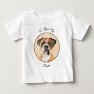Boxer Dog Painting Uncropped Original Animal Art Baby T-Shirt