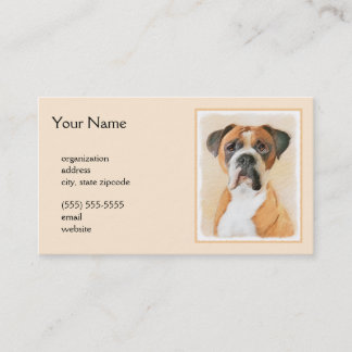 Boxer Dog Painting Uncropped Original Animal Art Business Card