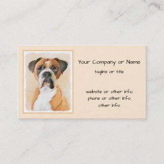 Boxer Dog Painting Uncropped Original Animal Art Business Card