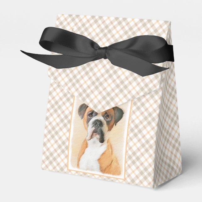 Boxer Dog Painting Uncropped Original Animal Art Favour Box (Front Side)