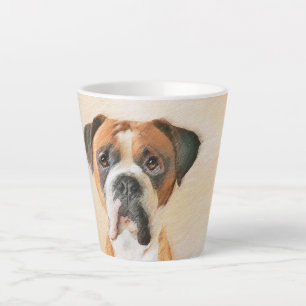 Boxer Dog Painting Uncropped Original Animal Art Latte Mug