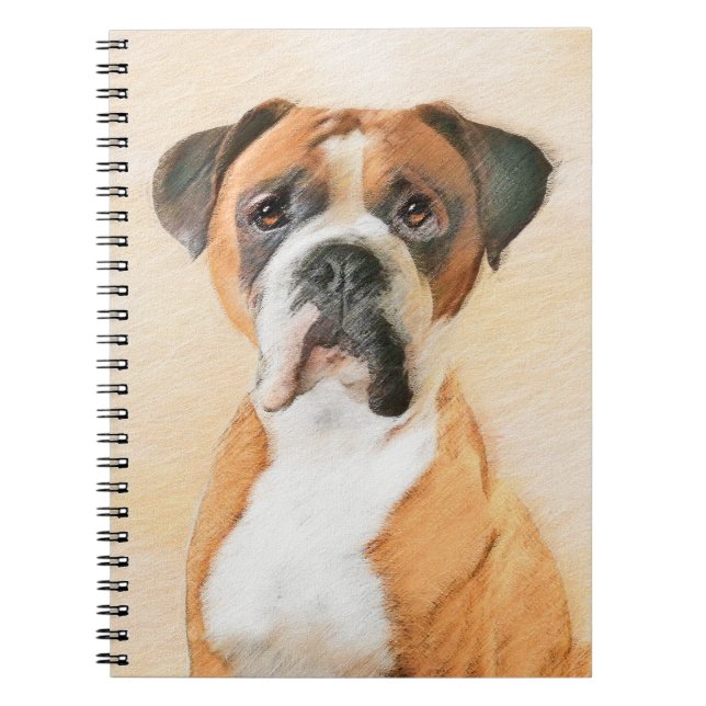 Boxer Dog Painting Uncropped Original Animal Art Notebook (Front)