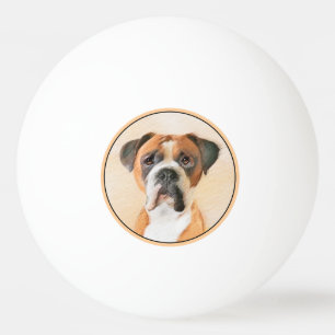 Boxer Dog Painting Uncropped Original Animal Art Ping Pong Ball