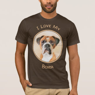 Boxer Dog Painting Uncropped Original Animal Art T-Shirt