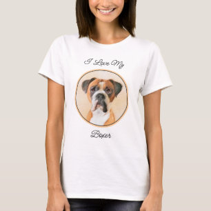 Boxer Dog Painting Uncropped Original Animal Art T-Shirt