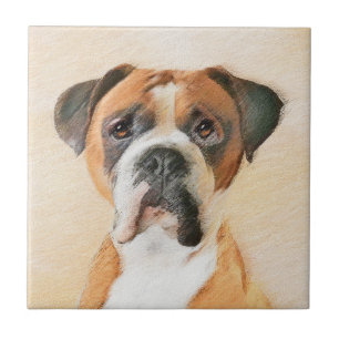 Boxer Dog Painting Uncropped Original Animal Art Tile