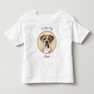 Boxer Dog Painting Uncropped Original Animal Art Toddler T-Shirt