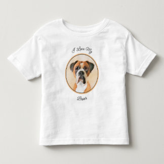 Boxer Dog Painting Uncropped Original Animal Art Toddler T-Shirt