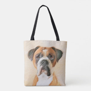 Boxer Dog Painting Uncropped Original Animal Art Tote Bag