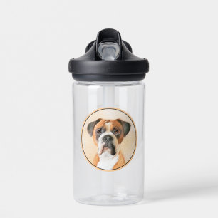 Boxer Dog Painting Uncropped Original Animal Art Water Bottle