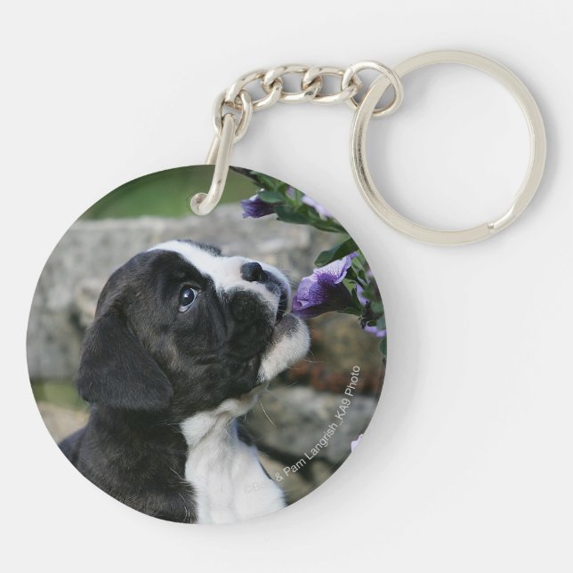 Boxer Dog Panting Key Ring (Back)