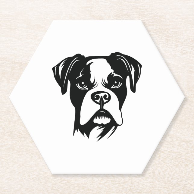 Boxer Dog Paper Coaster (Front)