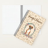 Boxer Dog Paw Print & Floral Cute Notebook (Inside)