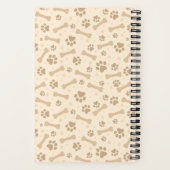 Boxer Dog Paw Print & Floral Cute Notebook (Back)