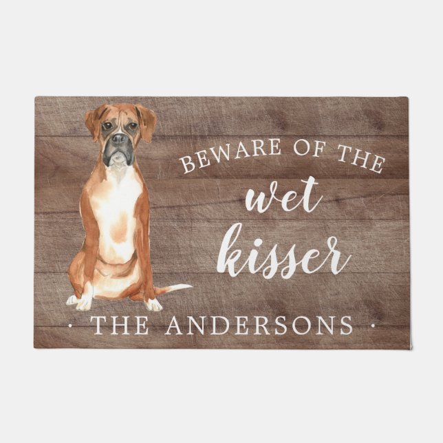 Boxer Dog Personalised Door Mat (Front)