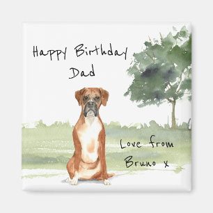 Boxer Dog Personalised Magnet