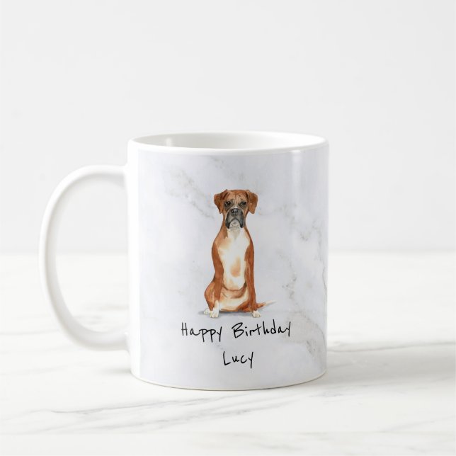 Boxer Dog Personalised Mug (Left)