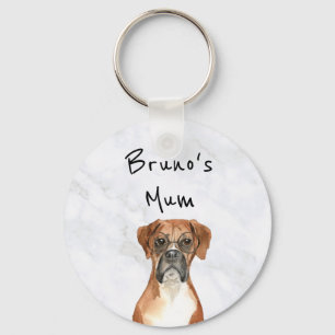 Boxer Dog Personalized Key Ring
