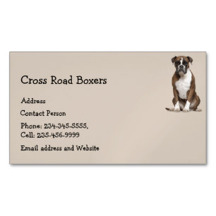 Boxer Dog Pet Animal   Magnetic Business Card