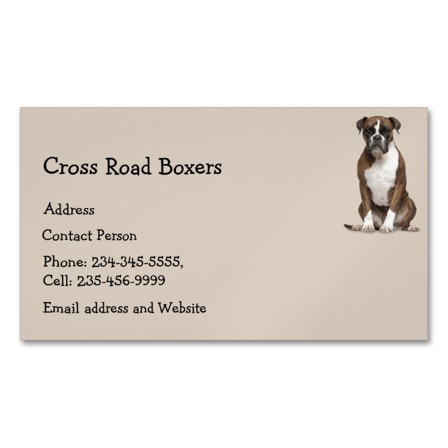 Boxer Dog Pet Animal   Magnetic Business Card (Front)