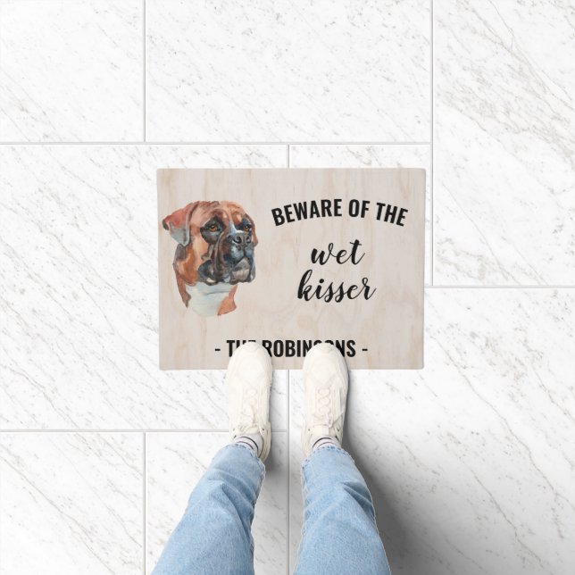 Boxer Dog Photo Personalised Door Mat (Indoor)