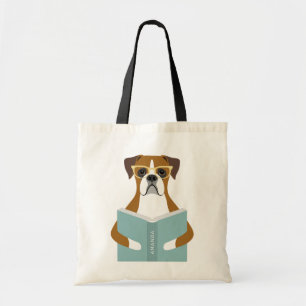 Boxer Dog Pink Cirlce Tote Bag
